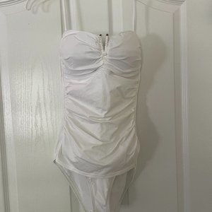 Tommy Bahama White One Piece Halter Swimsuit in Good Condition Size 8.